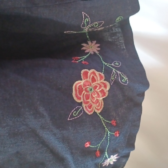 Vintage Sag Harbor Lightweight Blue pink Floral Embroidered Blazer - Picture 3 of 7